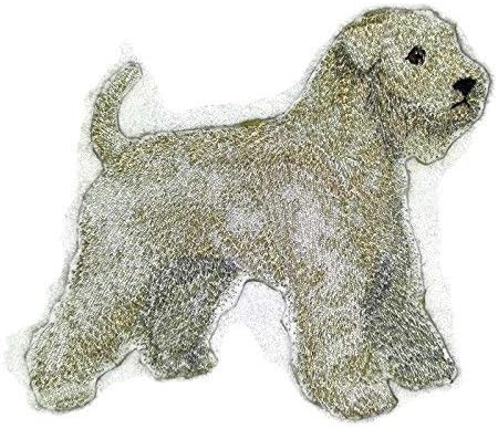 דיוקנאות כלבים מותאמים אישית מדהימים [Wheaten Terrier] ברזל רקום על תיקון/תפירה [5. x 4.8] תוצרת
